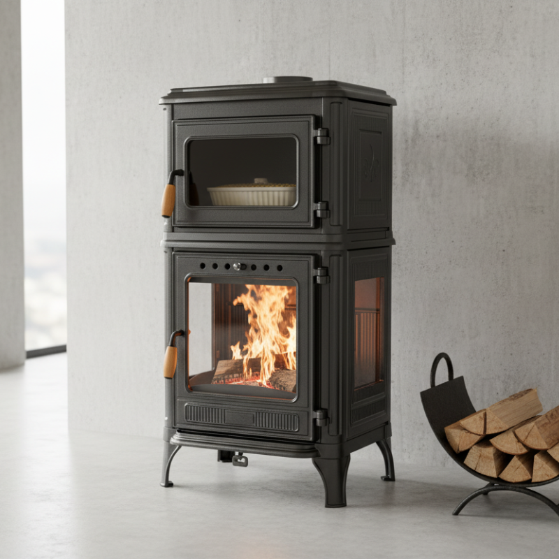 Estufa de leña con horno Fusio-7 Kw - Imagen 3