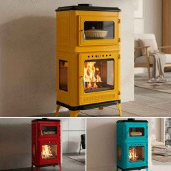 Estufa de leña con horno Fusio Pop - 7 Kw