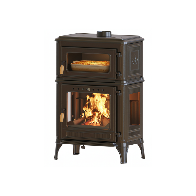 Estufa de leña con horno de granito - 11 Kw
