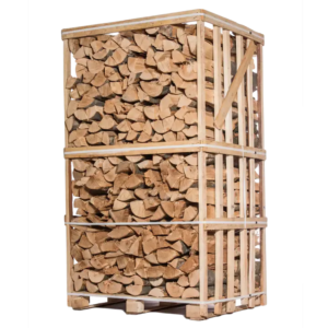 Leña 25 cm – Mezcla de maderas duras – Palé 2 m³ (aprox. 3 estéreos) – Leña seca para chimenea