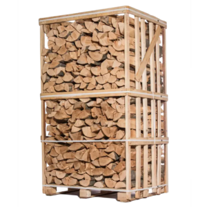 Leña 40 cm – Mezcla de maderas duras – Palé 2 m³ (aprox. 3 estéreos) – Leña seca para chimenea