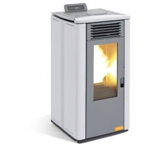 Estufa de pellets Terra 10 kW blanca de fundición