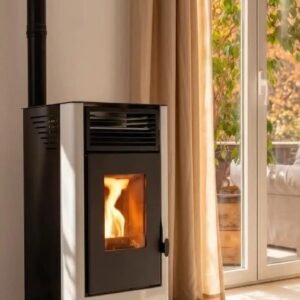 Estufa de pellets Eider Biomasa Watt 9 kW blanca